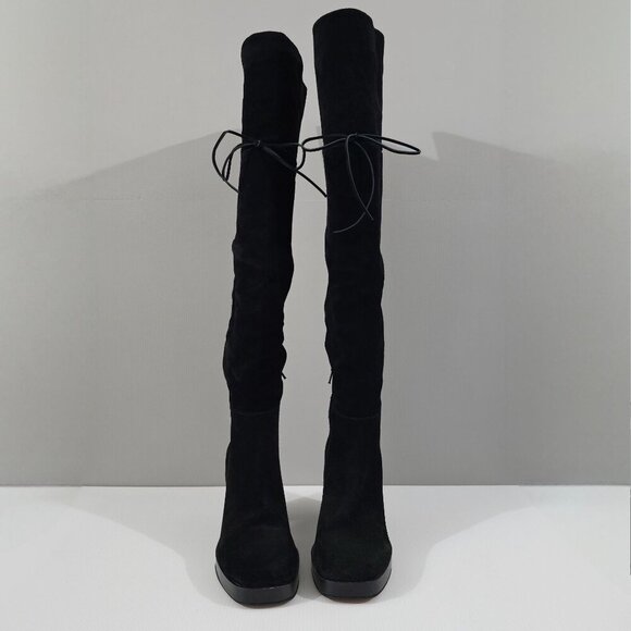 Free People Echo Over The Knee Boot Womens EU 41 Black Suede Tall Block Heel - Picture 5 of 15